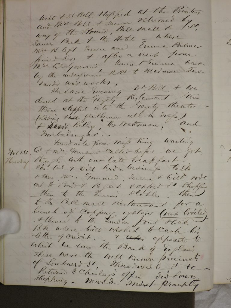 Palmer Travel Journal Handwritten Page