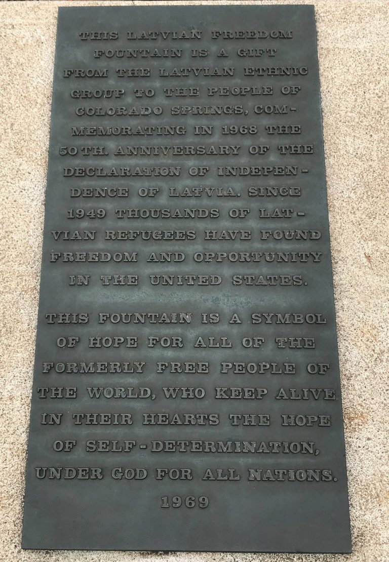 Latvian Freedom Fountain Plaque