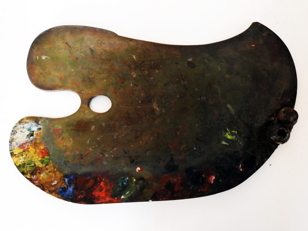 Anne Ritter’s Painting Palette, ca. 1895. Generously donated by R.S. Zimmerman, 1155