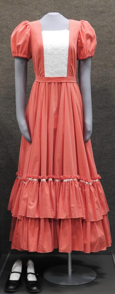 “Fun Finders” Square Dancing Dress & Shoes, 1975-1992. Generously donated by Dean and Peg Edwards, 2000.93.1,2.