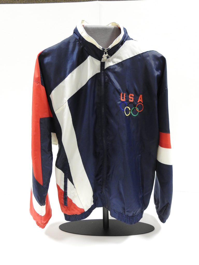 Official USA Olympic Team Windbreaker, 1996. Generously Donated by Peggy Cassel-Covey, 2003.105.33