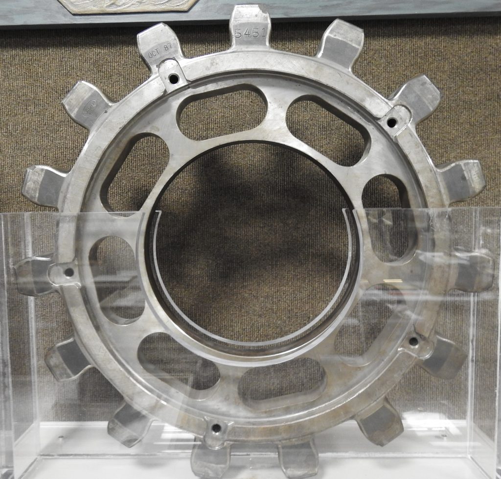 Cog Wheel from Manitou and Pikes Peak Cog Railway, ca. 1987 Generously donated by Matt Carpenter, 2006.198.1.