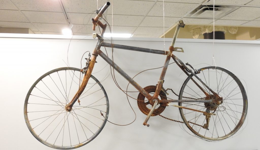 Burned Bicycle from the Waldo Canyon Fire, 2012. Generously Donated by William W. Poley, 2013.4.1