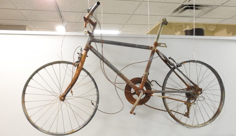 Burned Bicycle from the Waldo Canyon Fire, 2012. Generously Donated by William W. Poley, 2013.4.1