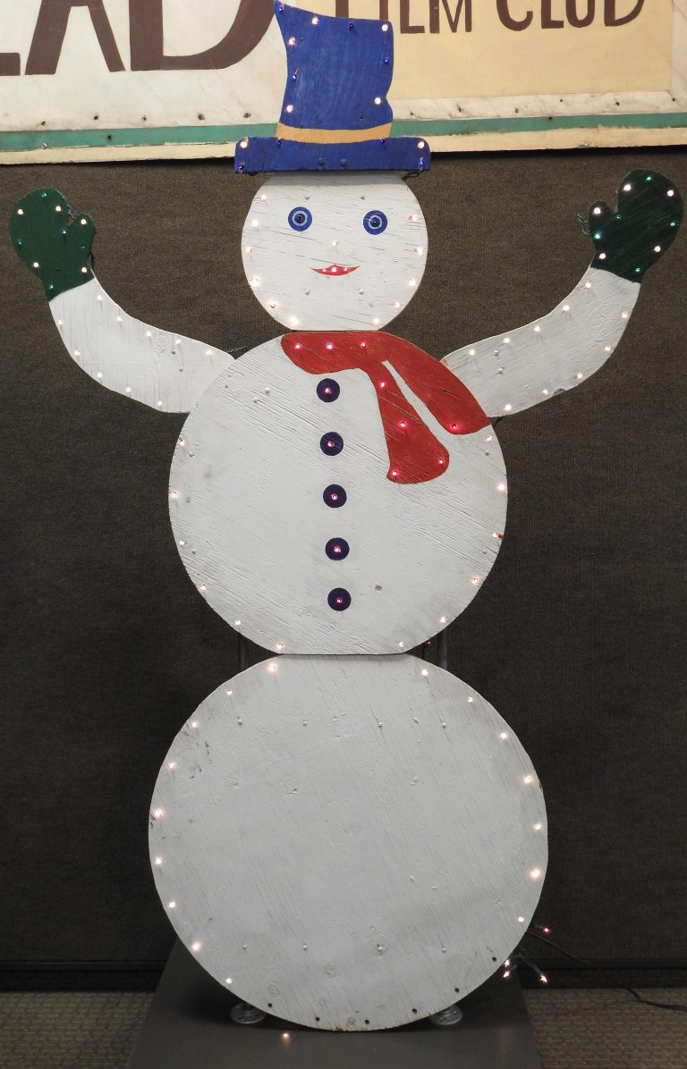 Wooden Snowman, by Joan and John Knull, ca. 1975, Generously Donated by Mrs. Joan Knull, 2014.3.14MU