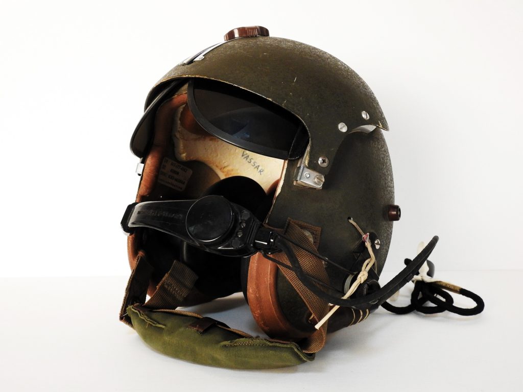 Flight Helmet, ca. 1965. Generously donated by Pete Vassar, 2018.97.3.
