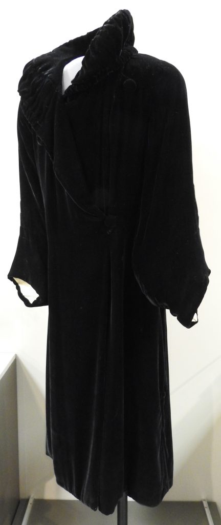 Velvet Opera Coat, 1920. Generously donated by Mrs. B.J. Stolz, 73-73-2.