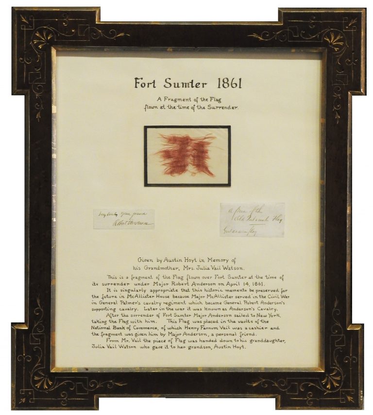 Fort Sumter Flag Relic, 1861. Generously Loaned by The McAllister House Museum.