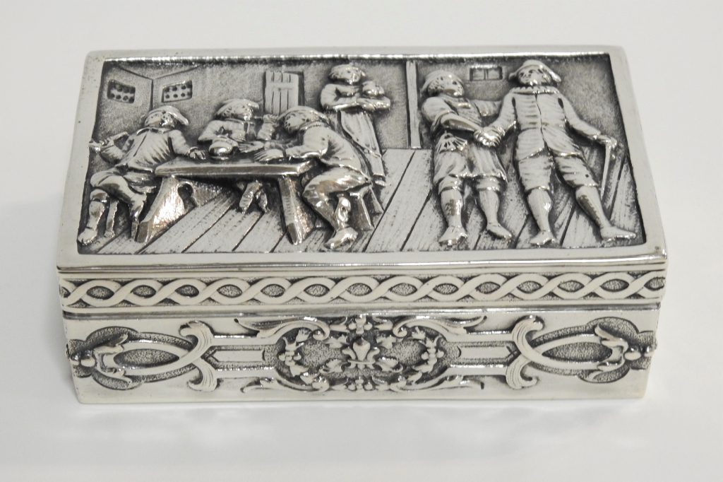 Ornate Silver Box Belonging to the Hayes Davis Family, 1909. Generously Loaned by the Bertram Davis Family.