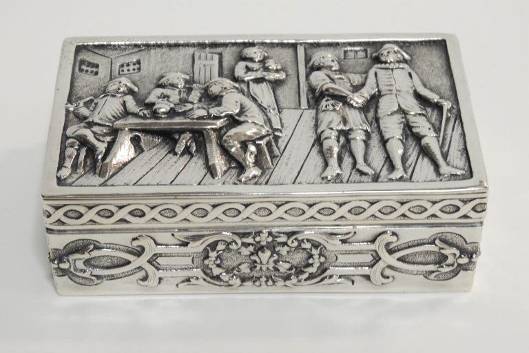 Ornate Silver Box Belonging to the Hayes Davis Family, 1909. Generously Loaned by the Bertram Davis Family.