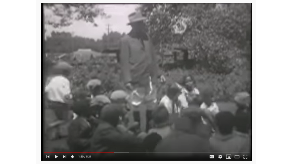 Screenshot of the Pike Peak Library District YouTube Video of the 1928 film of an African American picnic sponsored by Henry Sachs of Colorado Springs, Colorado.