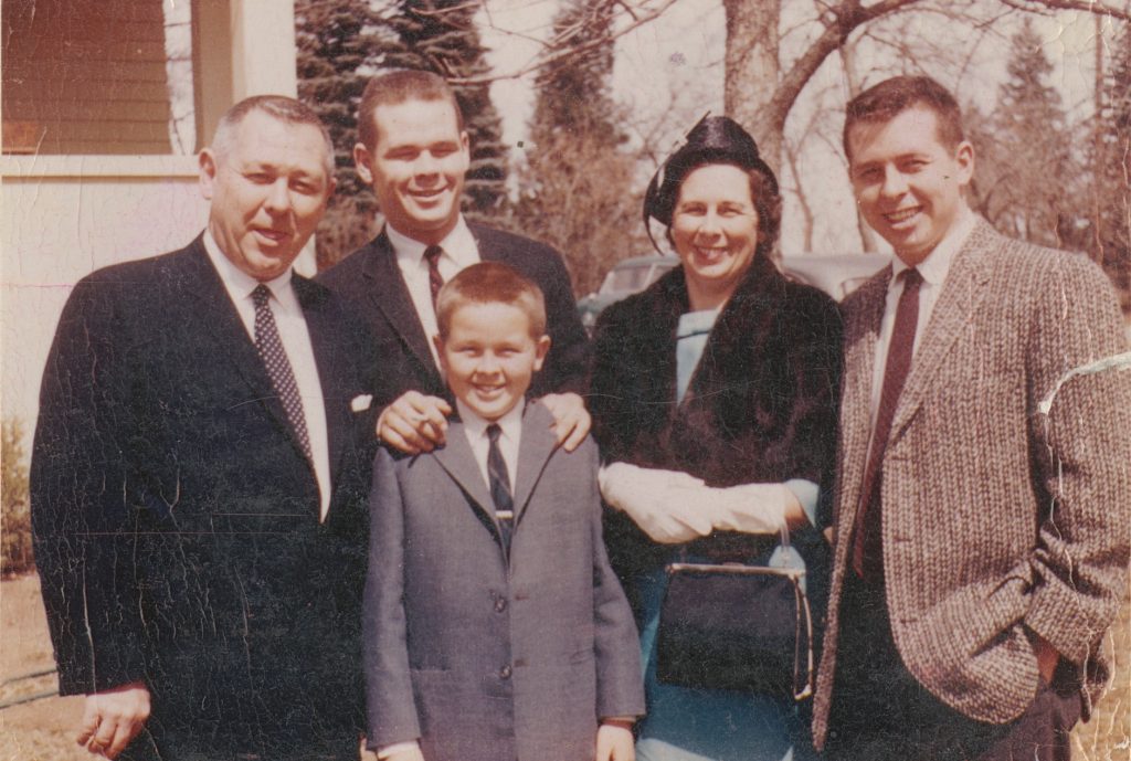 The Loo Family, from left to right, Orin, Gary, Roger, Miriam and Lester "Dusty" Loo, ca. 1965. Generously donated by Gary Loo, S2019.122.