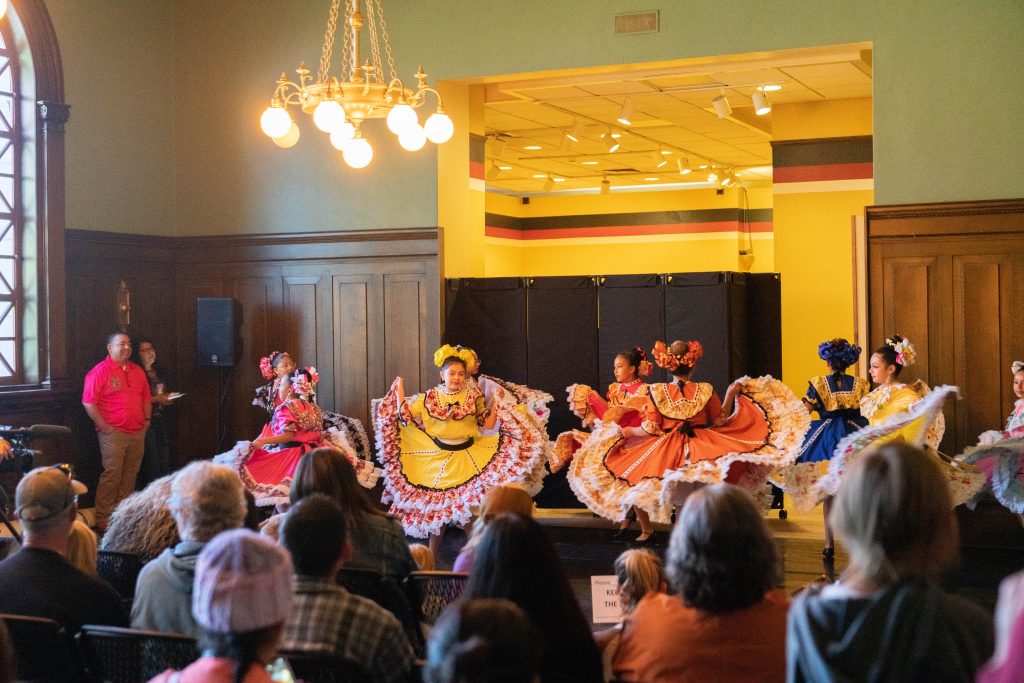 Ballet Folklorico de Barajas performing in the North Gallery.