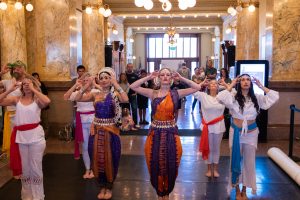 Shakti Dance School performing in the lobby of the 1903 El Paso County Courthouse.