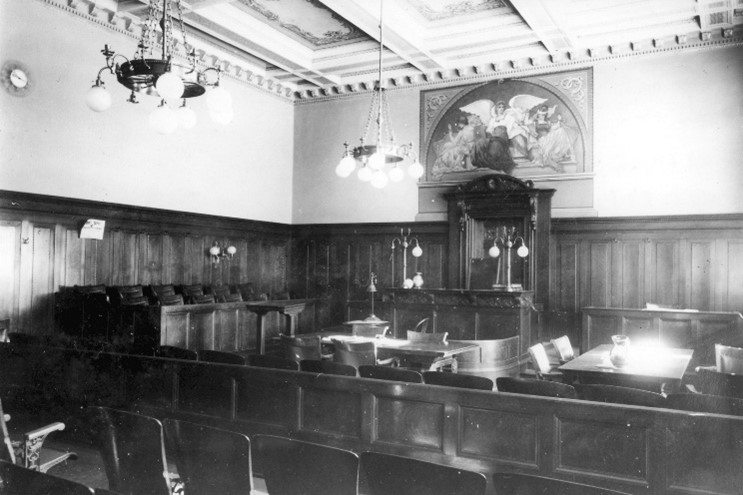 Division III Courtroom at the El Paso County Courthouse (Dec. 1913, CSPM Archives.