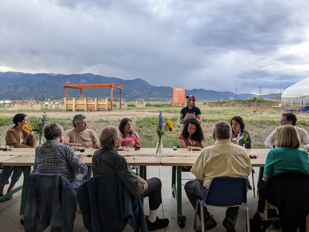 Clock Tower Society members enjoyed an exclusive outdoor culinary experience with Four Directions Cuisine Chef Andrea Murdoch. They enjoyed a customized four-course Chef's Table and beverage pairing while exploring indigenous food and culture.