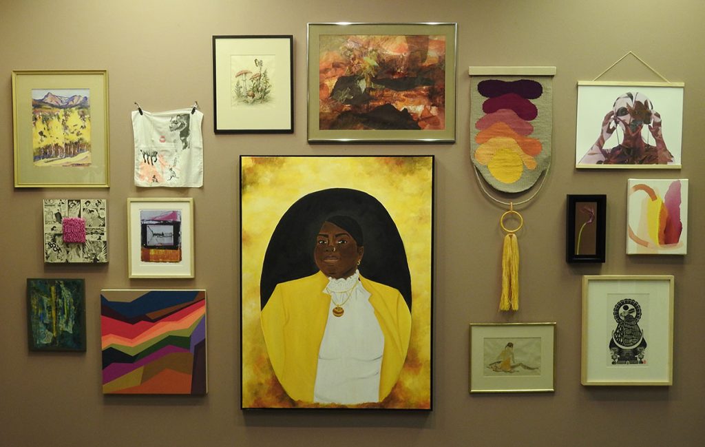 Fifteen artist works, of various size, subject and media.