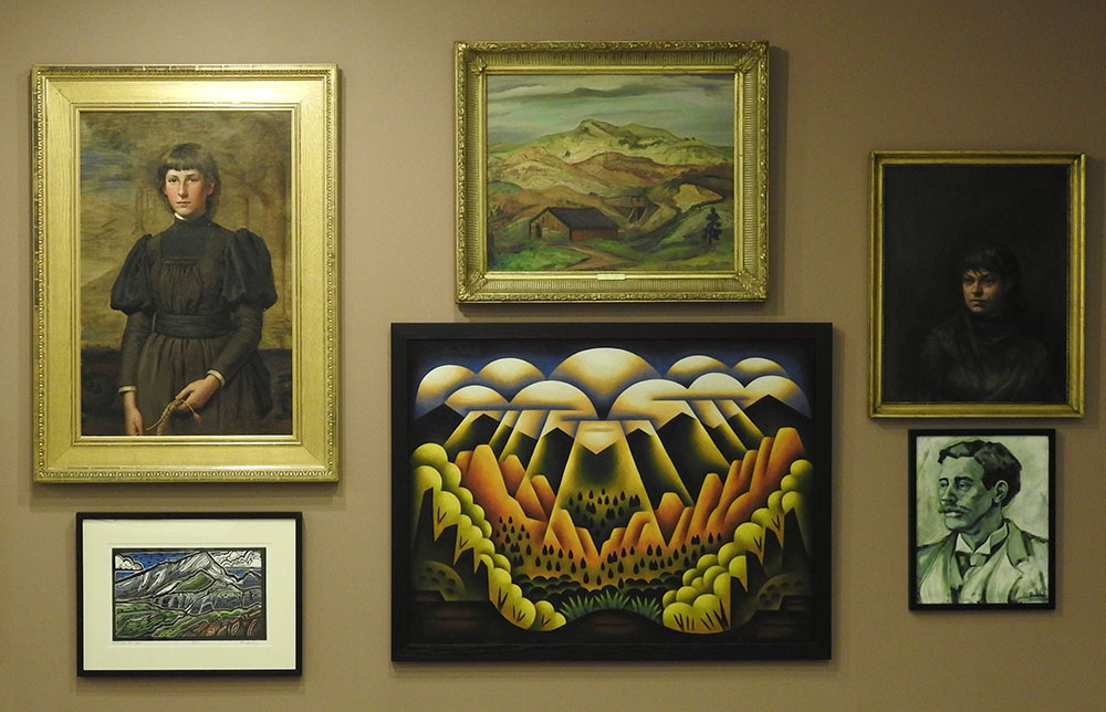 Six artist works, of various size, subject and media.