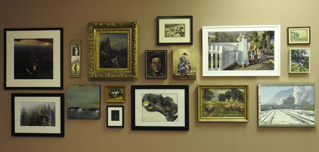 Sixteen artist works, of various subject, size and composition.