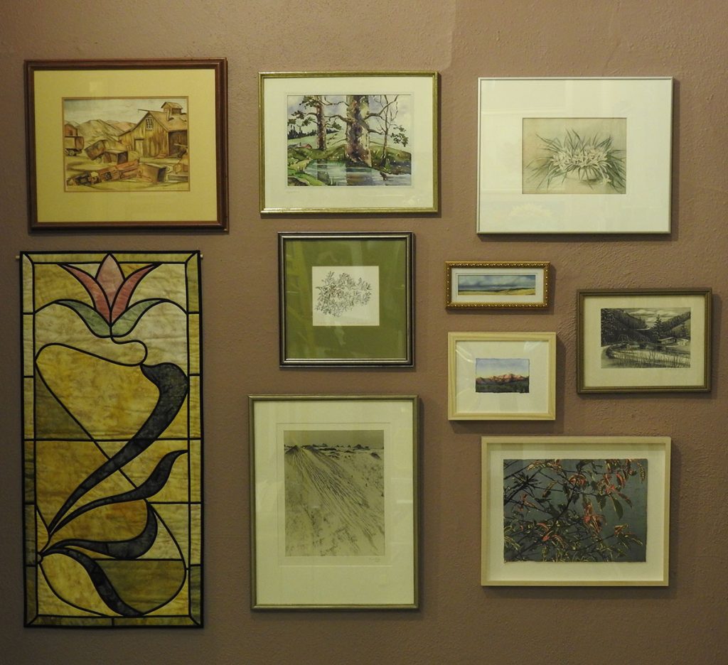 Ten artist works, of various size, subject and media