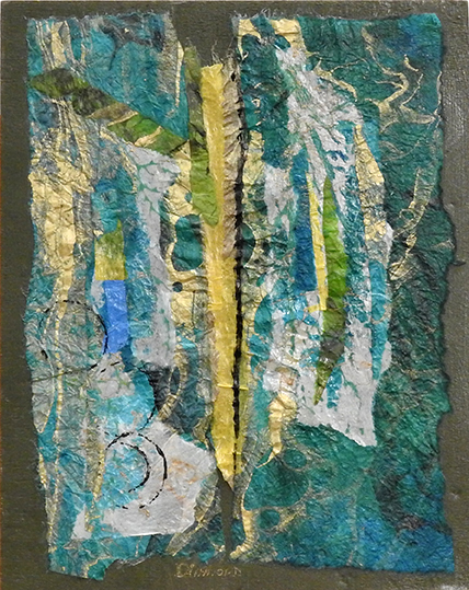 "Greens and Golds Streaming" by Barbara Diamond 