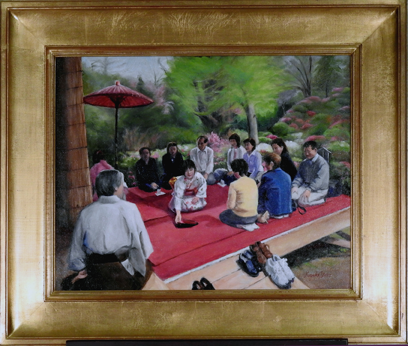 "Tea Ceremony in the Azalea Garden" by Kazuko Stern 