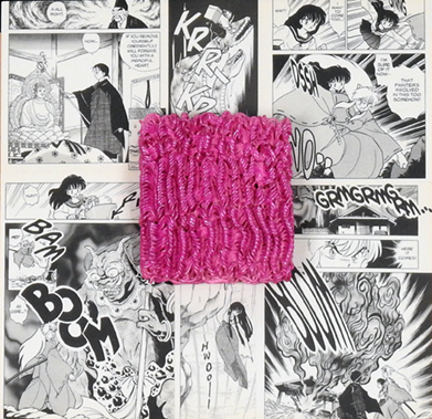 "Oriental Flavor (Metallic Pink on Manga)" by Margaret Kasahara